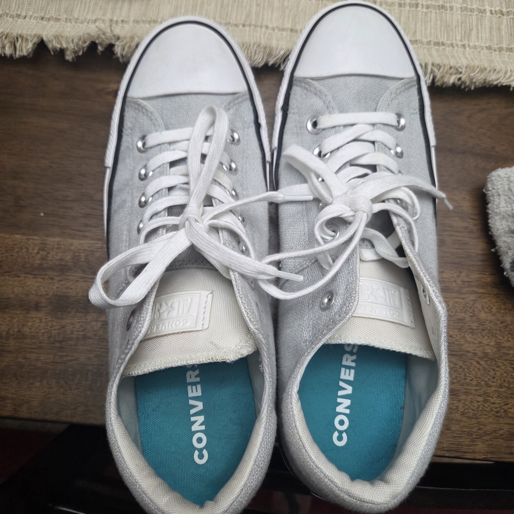 Converse Gray Canvas Sneakers. WORN ONCE. LIKE NEW.